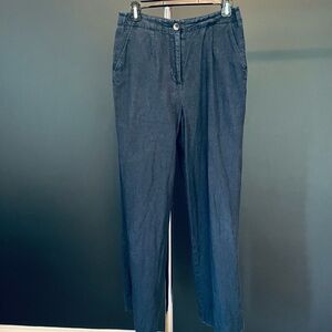 BODEN Wide Leg Pants - Navy Blue